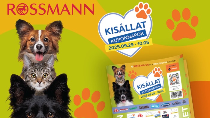 Mancskuponokkal érkeznek a Rossmann Kisállat Kuponnapok
