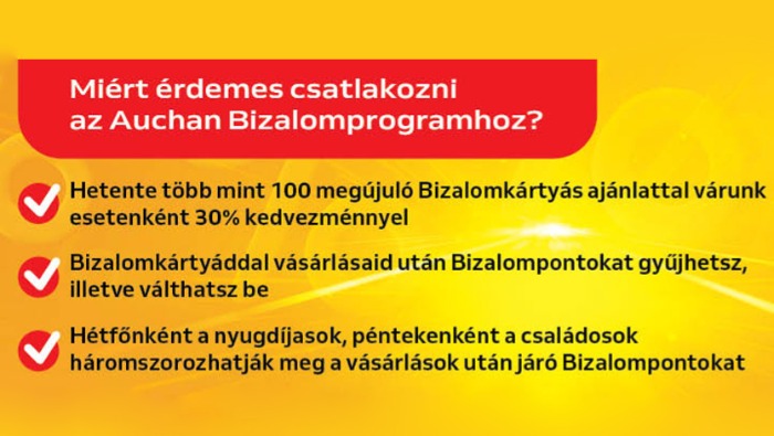 Kedvezménnyel várja az Auchan a családosokat és a nyugdíjasokat