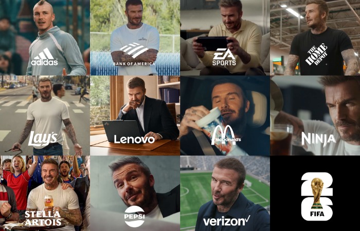 Egy helyen az összes David Beckhames foci-vb reklám